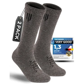 Juclise Alpaca Wool Heavyweight Thermal Boot Socks Winter Hunting Hiking Working Cold Weather Cushioned (US, Alpha, Large, Regular, Regular, Black Camel)