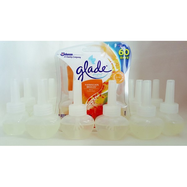 12 Glade Hawaiian Breeze Scented Oil Plugins Warmer Refills No Outer Package