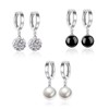 Qimily Quality Freshwater Cultured Pearl Earrings Leverback Dangle Stud Silver