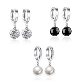 Qimily Quality Freshwater Cultured Pearl Earrings Leverback Dangle Stud Silver Gold Pearl Hoop Earrings For Women