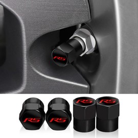 Tire Valve stem caps Compatible with Camaro RS-Car Accessories fit Camaro RS for car Tire stem Caps. (Black-RS)