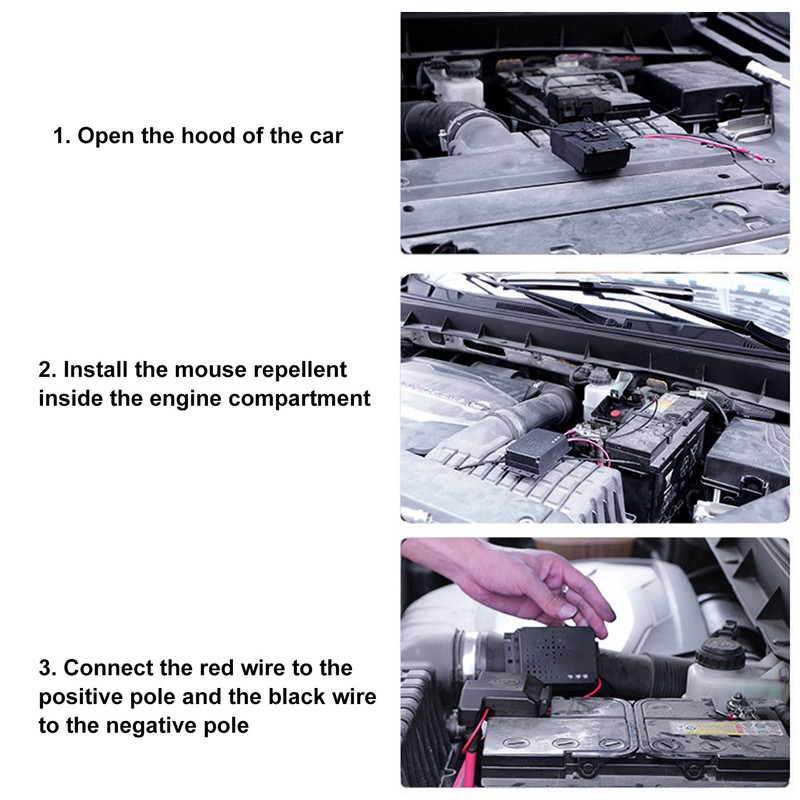 Car Mouse Repeller Strobe Lights Ultrasonic Mice Repellent for RV