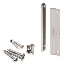 Prime-Line U 95125 Latch Shield Guard, in-Swing, 6 inch Height with Fasteners, Satin Nickel (Single Pack)