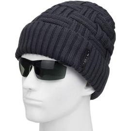 Men's Winter Slouchy Beanie Hat Warm Knit Cap Wool Baggy Skull Cap Soft Knitted Hat Gray