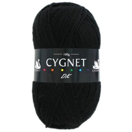 Cygnet Black Double Knitting Yarn - 100g