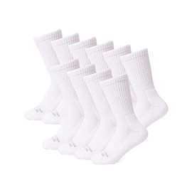 32 DEGREEES Women's 5 Pack Comfort Crew Socks | Anti-Odor | Arch Support | Active | Casual | Work, White, Medium