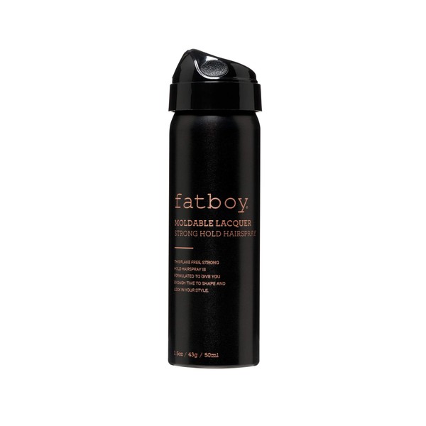 Fatboy Hair Moldable Lacquer Strong Hold Hairspray for High Impact Styles, Shiny Finish, 1.5 oz