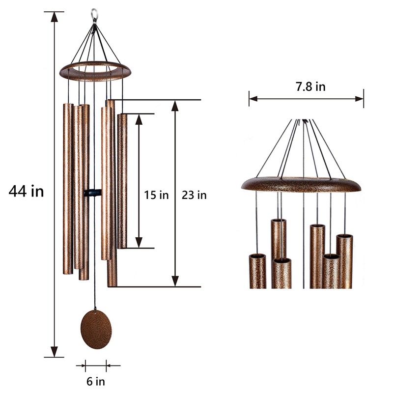 LACHIKA 44 Inch Aluminum Wind Chimes Large Outdoor Wind Chime