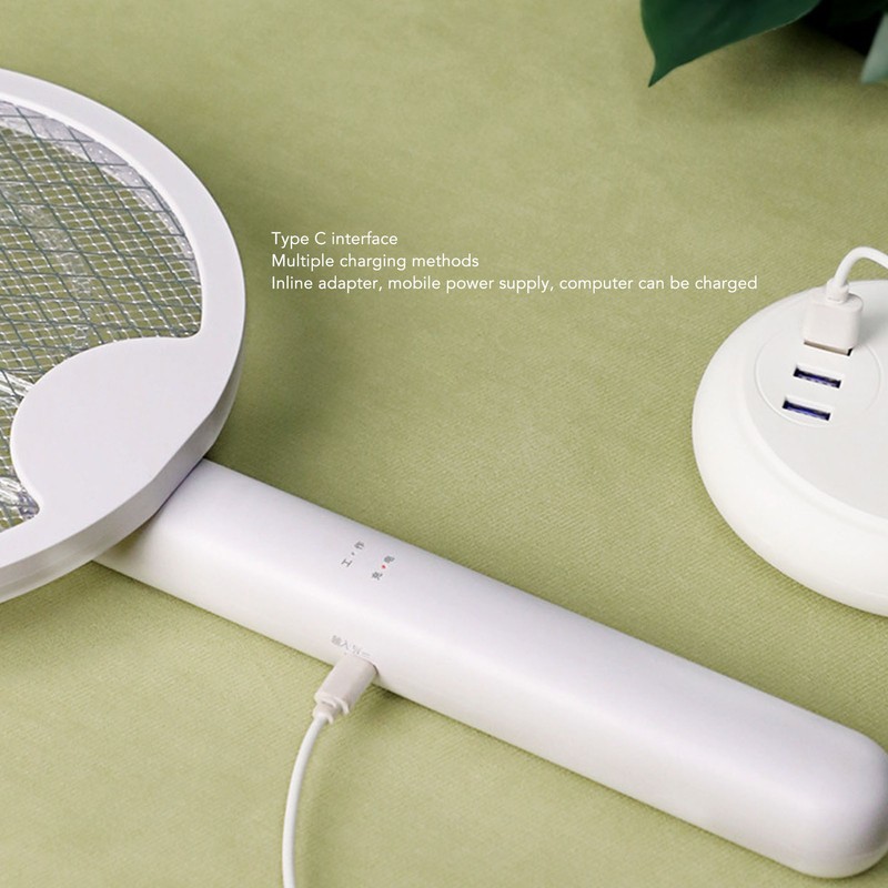 2 in 1 Electric Fly Swatter Rotatable Fly Killer Light