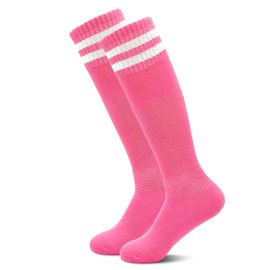 Tphon Kids Girls Soccer Socks Toddler Youth Football Socks Knee High Softball Socks for 3-6 Years Tube Socks 1 Pair