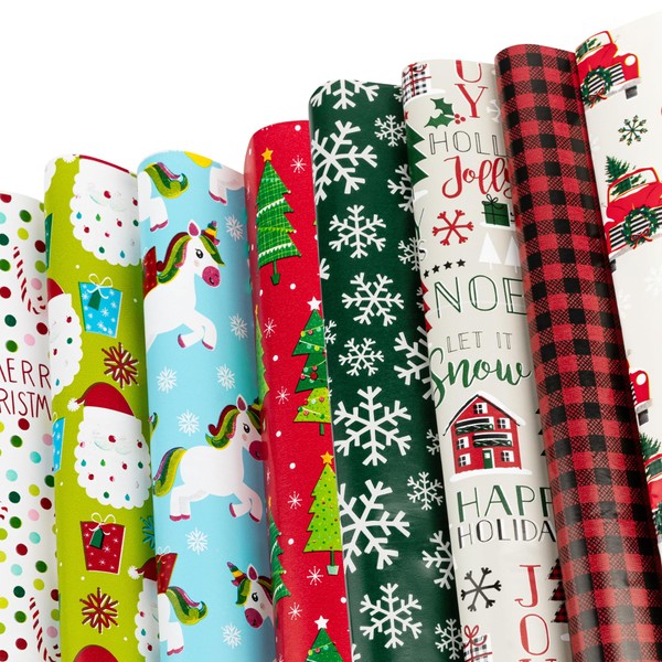 Plum Designs Cmas Gift Wrap 40ct-Bundle
