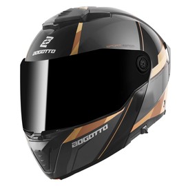 Bogotto Ezion Flip-Up Helmet, Matte Black/Brown, S