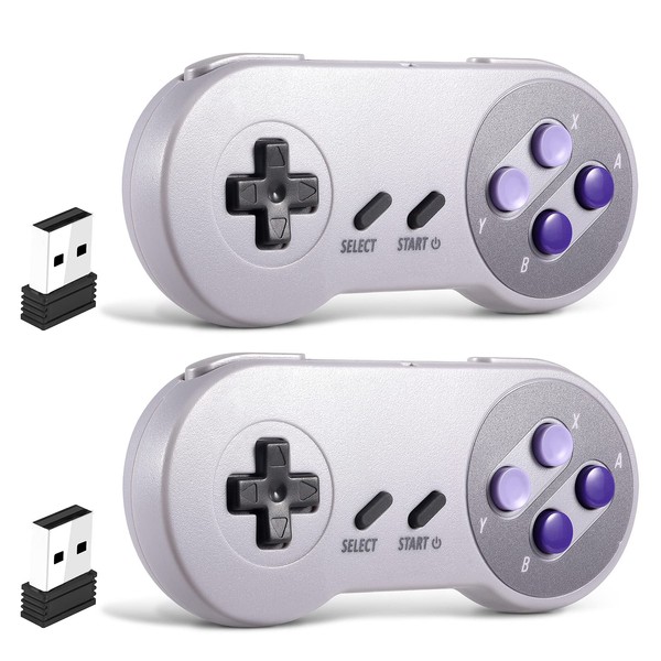 SAFFUN 2 Pack 2.4 GHz Wireless USB Controller Compatible with