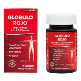 Globulo Rojo Suplemento Hierro Y Vitaminas B  Iron Supplement with B Vitamins, 60 Tablets                                                             