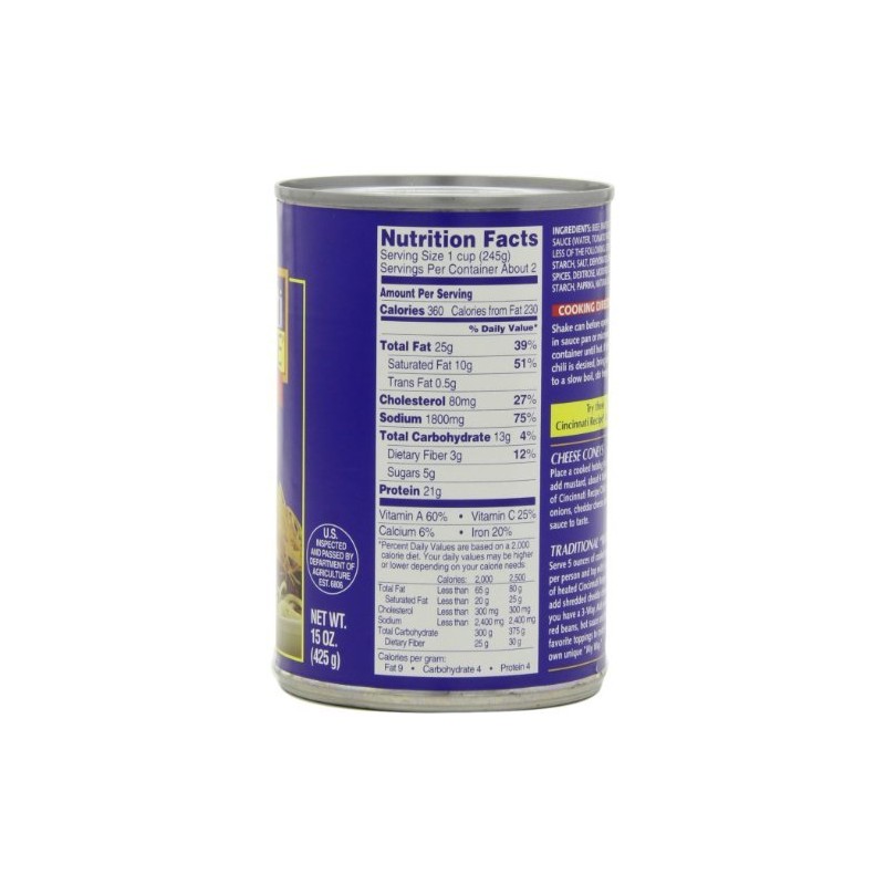 Cincinnati Recipe Chili with Meat, 15-Ounce (Pack of 6) Home