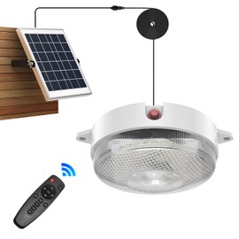 SunBonar Solar Ceiling Light Motion Sensor, Dimmable 6000K/4000K/3200K 5 Modes Daytime Available Solar Shed Lights with ON Off Switch & Remote Solar Lights Indoor/Outdoor for Home Barn Shop Porch