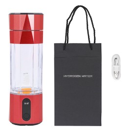 Hydrogen Water Bottle 6000 to 8000 PPB Portable Rechargeable Quick Electrolysis Hydrogen Water Ionizer for Office Travel Exercise 208ml Red