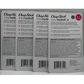 Cuidado de labios 3 en 1 Chapstick hidratación total 4 piezas ~ OASIS CALMANTE ~ 0,12 OZ EA ~ NUEVO