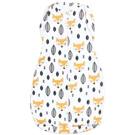 TupTam Baby Swaddling Bag, Oeko-Tex Certified Materials, Padded Baby Sleeping Bag, 2.5 Tog, Unisex, Unpadded 0.5 tog / foxes orange