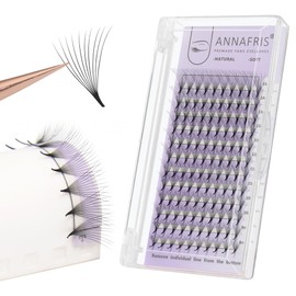 ANNAFRIS 14D Volume Eyelash Extensions, 0.05 mm, C 8-15 mm, Premade Fan Lashes, Pre-Fanned Eyelash Extension, Russia, Ready-to-Use Fan Eyelashes, Cluster Eyelash (14D, 0.05C, Mix 8-15 mm)