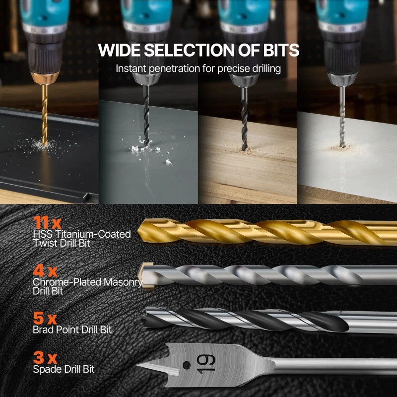 101-Piece Multipurpose Drill and Driver Bit Set Screwdriver Bit Set