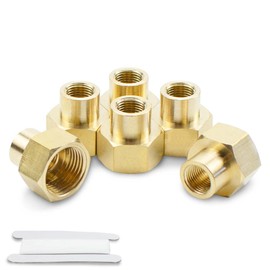 Bwintech 6 Pcs 1/4" Female to 3/8" Female BSP Thread Brass Reducing Coupling Connector for Pipe Connecting Conversion