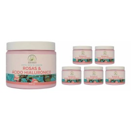 Productos Mart Mexico  Crema Corporal De Rosas Con Ácido Hialurónico (400g) 6 Pack