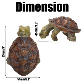 KH866 Mini Turtle Pot Hugger 3''x2'', Resin Flower Pot Decorations, Hanging Plant Tortoise Hanger Figurines, Potted Bonsai Planter, Home and Outdoor Statue and Decor for Garden, Aquariums, Patio Lawn