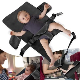 LoTanop Toddler Airplane Bed for 1-12 Months Old Baby, Portable Toddler Bed, Baby Travel Essentials for Flying, Suitable for Airplanes (Black)