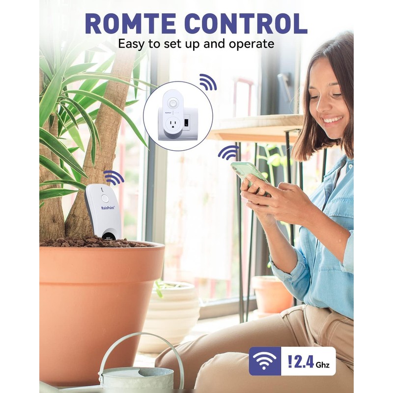 RAINPOINT WiFi Soil Moisture Sensor with WiFi Hub, App Controlled
