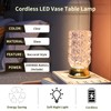Night Light-Luxury Crystal Vase Lamp,Ambient Lighting,Touch lamp,60H Battery Life, Perfect