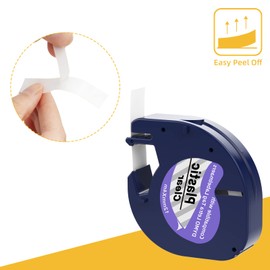 3 x Compatible with Dymo Label Tape, Transparent as Replacement for Dymo Letratag, Plastic Clear Label Tape, 12 mm x 4 m Plastic Transparent Tape for LT-100H LT-100T LT-110T XR