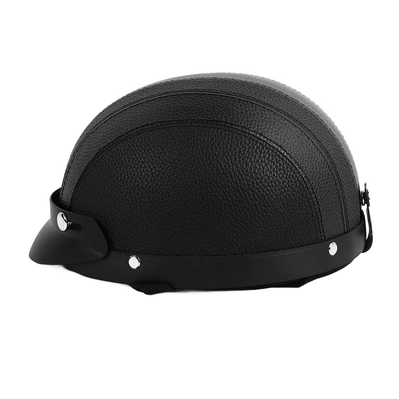Half Helmet Breathable Sun Blocking Retro Safe PU Leather Motorcycle