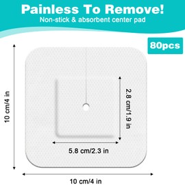 Molain 80 Pcs G Tube Covers Feeding Tube Supplies 4" x 4" Split Drain Adhesive Bandages G Tubes Accessories Nursing Pads Dialysis Accessories Gtube Supplies Foley Tubing Stabilization Device