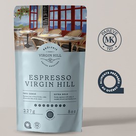 Virgin Hill Coffee - Espresso Virgin Hill - Extra Bold Intensity & Extra Dark Roast - Half Pound of High-Grade Ground Coffee - 8oz / 227 grams
