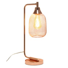 Elegant Designs LD1060-RGD Mesh Wire Table Desk Lamp, Rose Gold