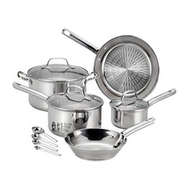 T-fal Pro E760SC Performa Stainless Steel Dishwasher Oven Safe Cookware Set, 12-Piece, Silver, 0