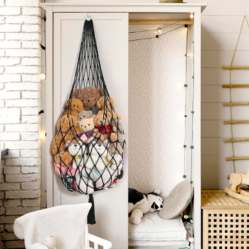 Amdermi Stuffed Animal Hammock Corner Hanging Net for Stuffy Animal