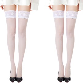 Senteria Knee High Socks, Compression Socks, Long Stockings, Lace, Black, White, Solid, Breathable, Beautiful Legs, Lengthening Effect, Over the Knee Socks, School Socks, Thermal, Cold Protection,