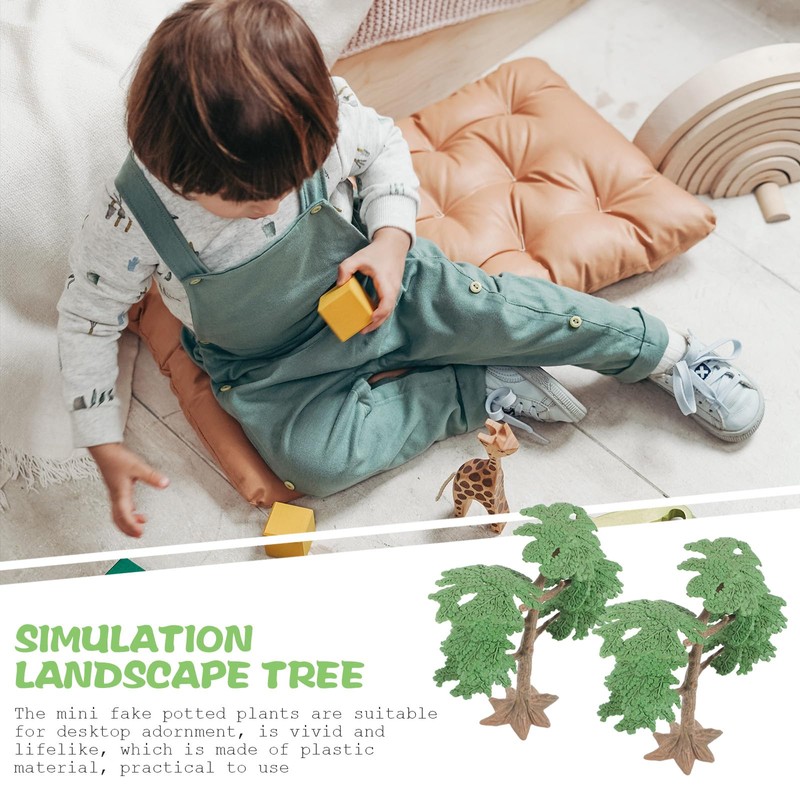 Toyvian 2pcs Tree Model Fake Miniature Trees Train Railways Architecture