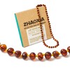 ZHAOXIA Baltic Natural Amber Necklace, No metal, Cognac