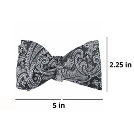 tiemart Men's Self-Tie Bow Tie (Black Clara Paisley)