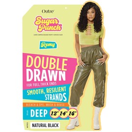 Outre Sugar Punch 100% Unprocessed Remi Human Hair - Deep 10" 12" 14" (NATURAL BLACK)