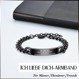 PDTU Gifts for Men, Engraved Stainless Steel Bracelet for Men, Son, Brother, I Love You, Gift for Men, Son, Brother for Birthday, Christmas, Father's Day, Graduation, Stainless Steel, No gemstone
