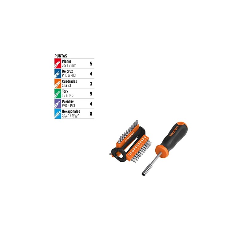 Truper DMP-33, Desarmador multipunta, con 33 puntas