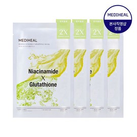 Mediheal (Niacinamide x Glutathione) Derma Synergy Wrapping Mask Blemish Reduction & Radiance 4 Sheets / 메디힐 (나이아신아마이드X글루타치온) 더마시너지 랩핑마스크 잡티결광 4매