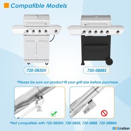 BBQration Replacement Parts Kit for Nexgrill 5 Burner 720-0888S, Grill Parts Kit for Nexgrill 720-0830X Replacement Parts, Burners and Heat Plates Kit for Nexgrill Replacement Parts 5 Burner 720-0888S