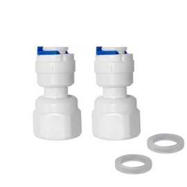 Water Inlet Pipe Connection Quick Connection Water Filter Fitting Adapter for Reverse Osmosis and Water Filter, Drinking Water Tap, Side-by-Side Fridge (1/2 Inch Internal Thread to 3/8 Inch)