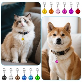 LIQWEI 24 Pcs Pet Bells For Dog Cat Collar, Colorful Bell With Lobster Clasp, Cat Bells For Collar Animal Pendant Accessories for Pet Training Diy Crafts Festival Party Decoration