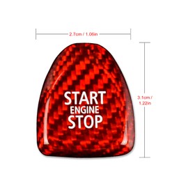 KUNGKIC Carbon Fibre Car Engine Start Stop Button Decorative Cover for Mini Cooper F54 Clubman F55 F56 F57 F60 Countryman 2013 2014 2015 2016 2017 2018 2019 Accessories Interior (Red)